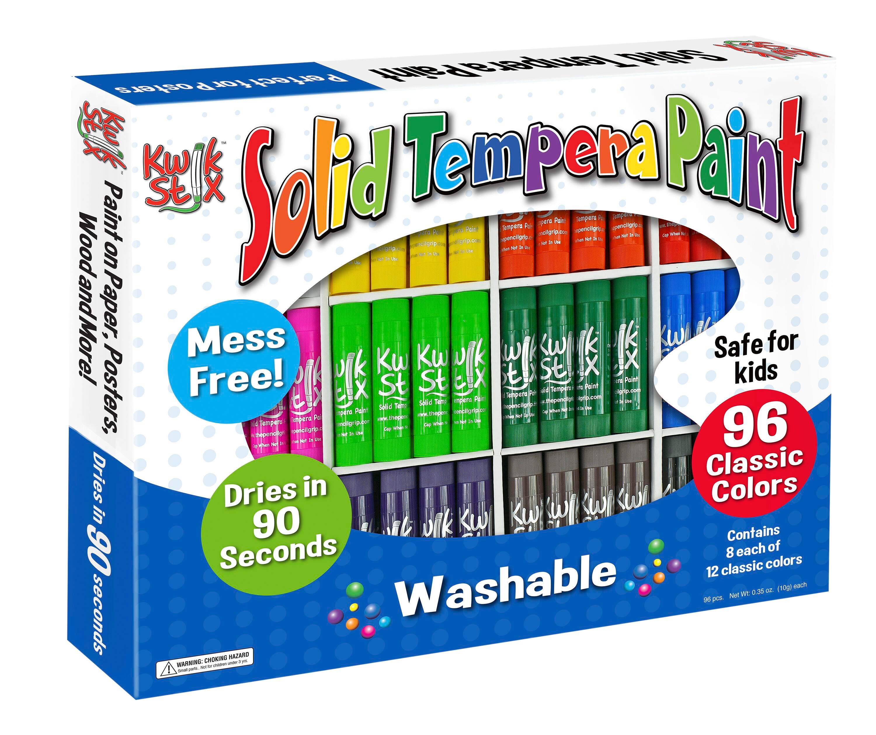 Kwik Stix Solid Tempera Paints, Original Size, Assorted Colors, Set of 96 1546514